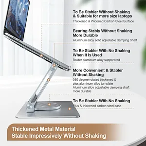 360 Degree Rotatable Adjustable Laptop Stand With USB Type C Docking Station